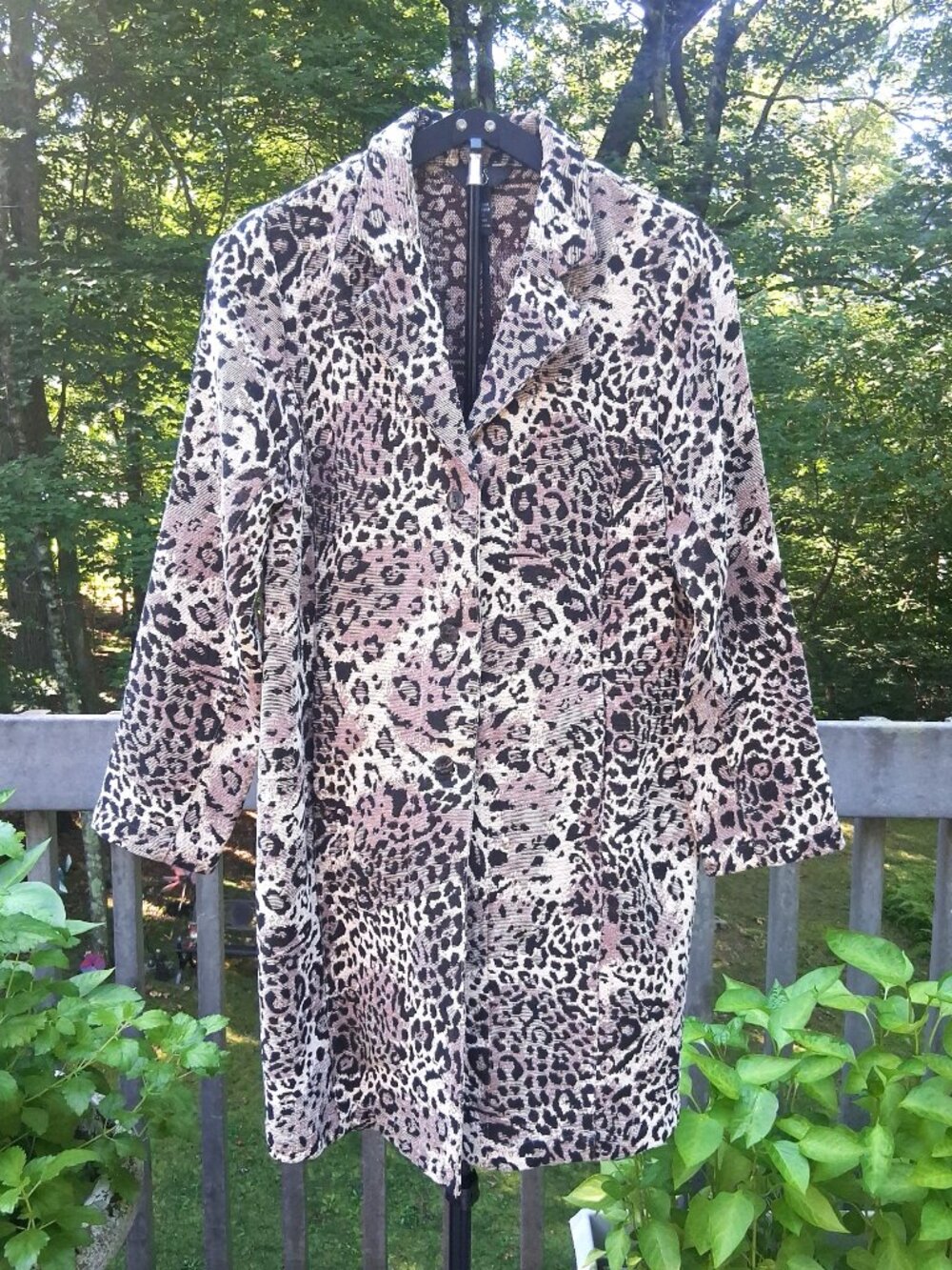 IOS Leopard Print Duster Coat - Size S